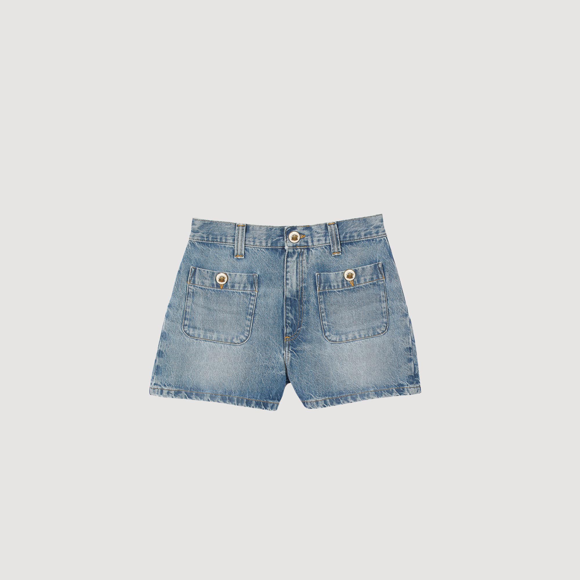 Denim shorts blue For Women | Sandro Paris