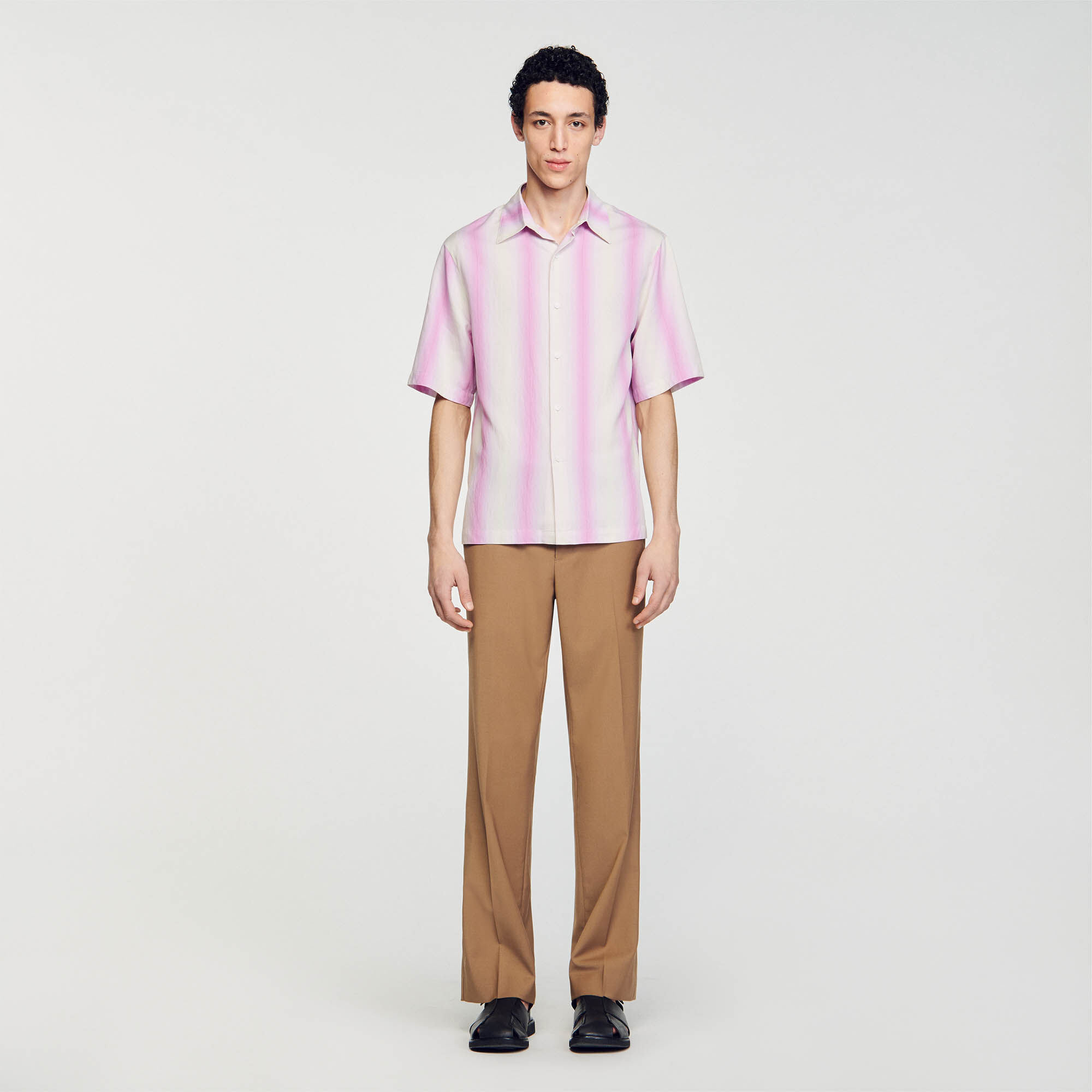 Striped shirt pink for Men Sandro Paris