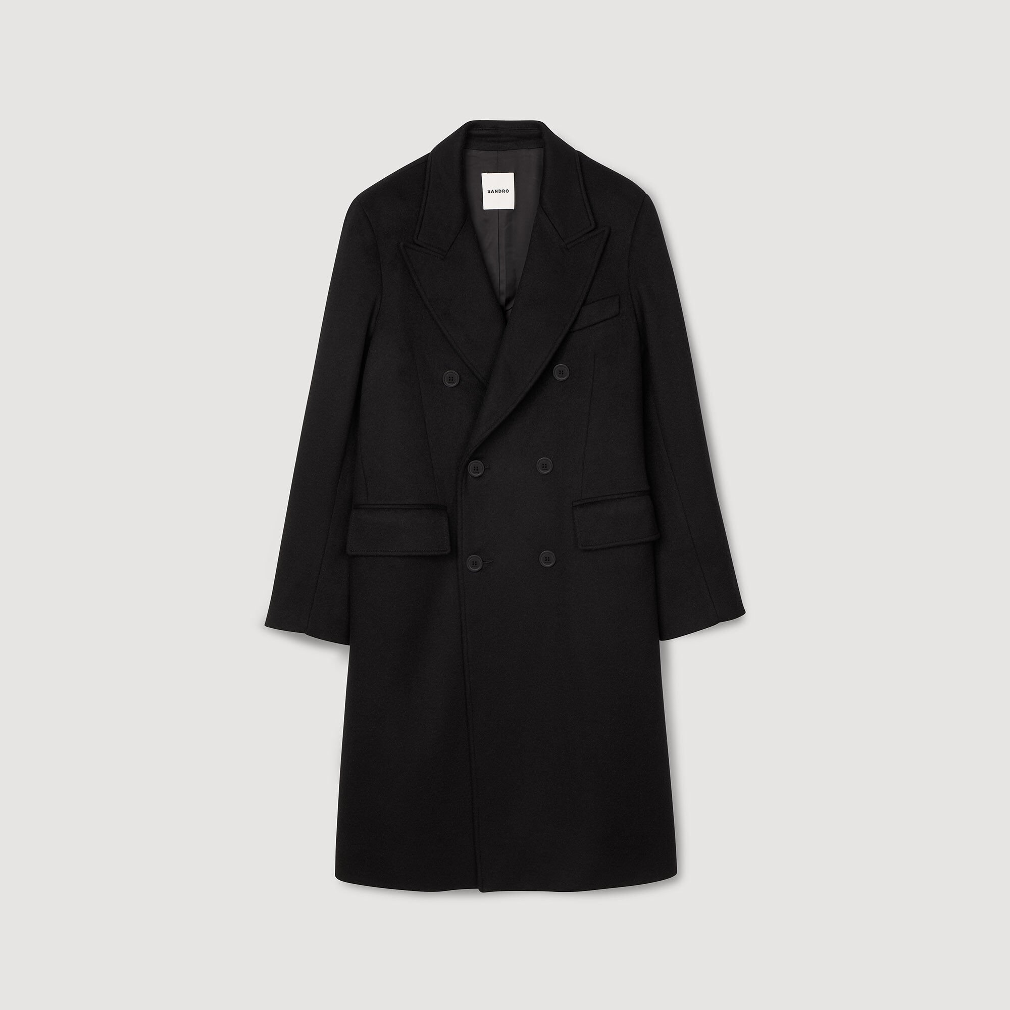 Sandro black wool coat outlet