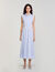 Stripy embroidered maxi dress
