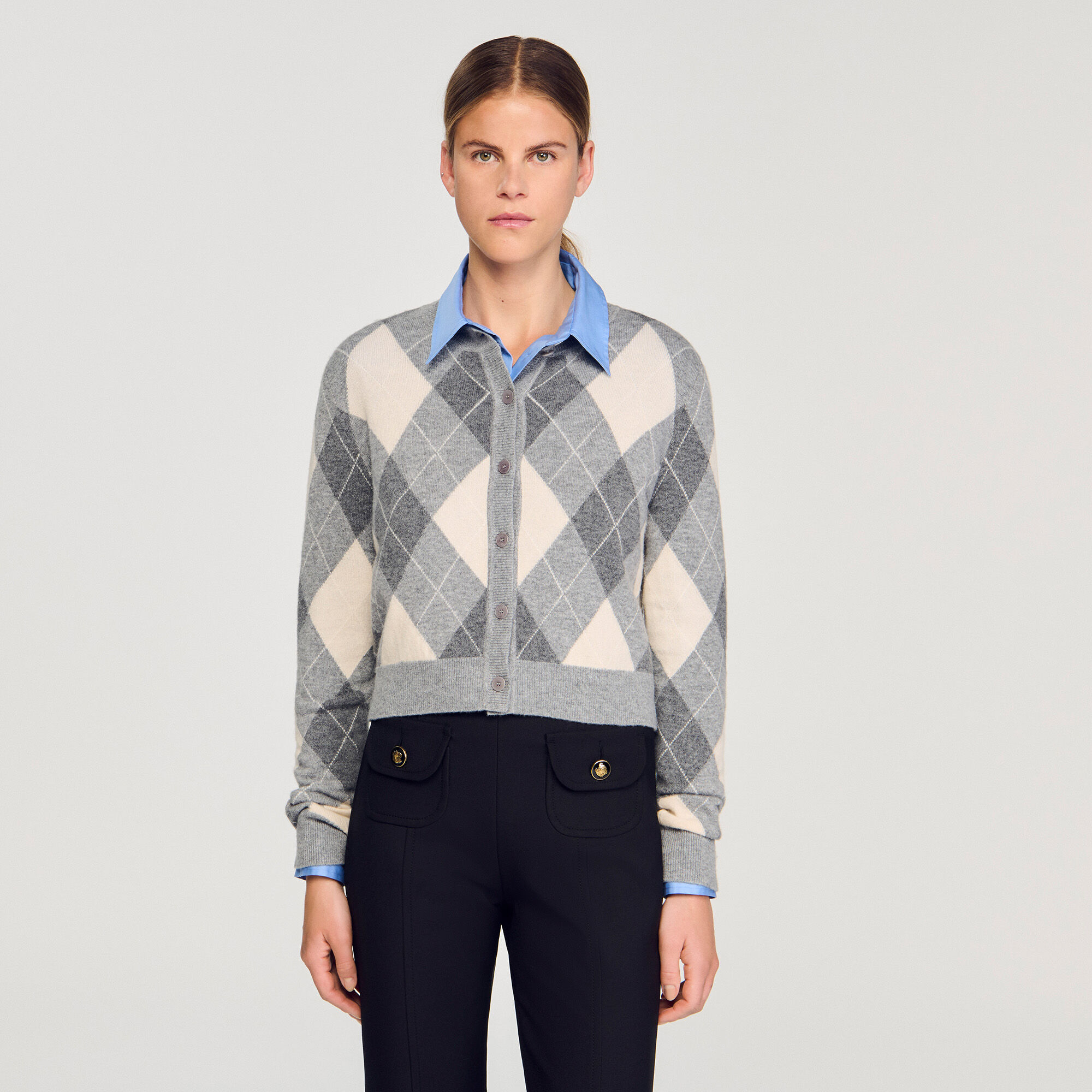 Argyle pattern cardigan