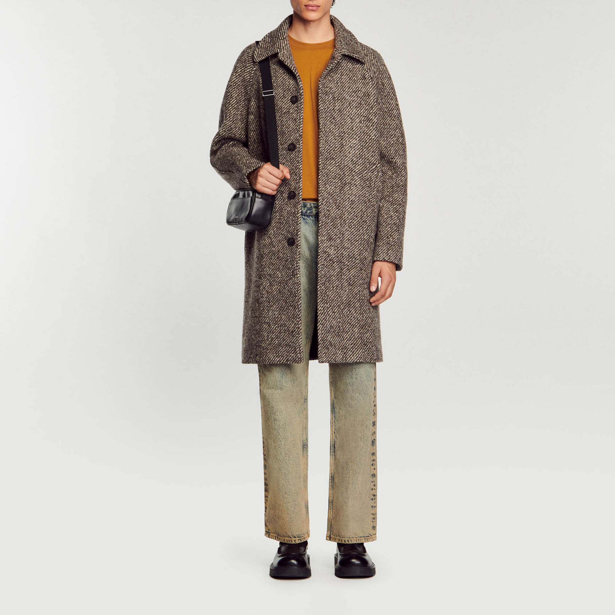 Sandro outlet herringbone coat