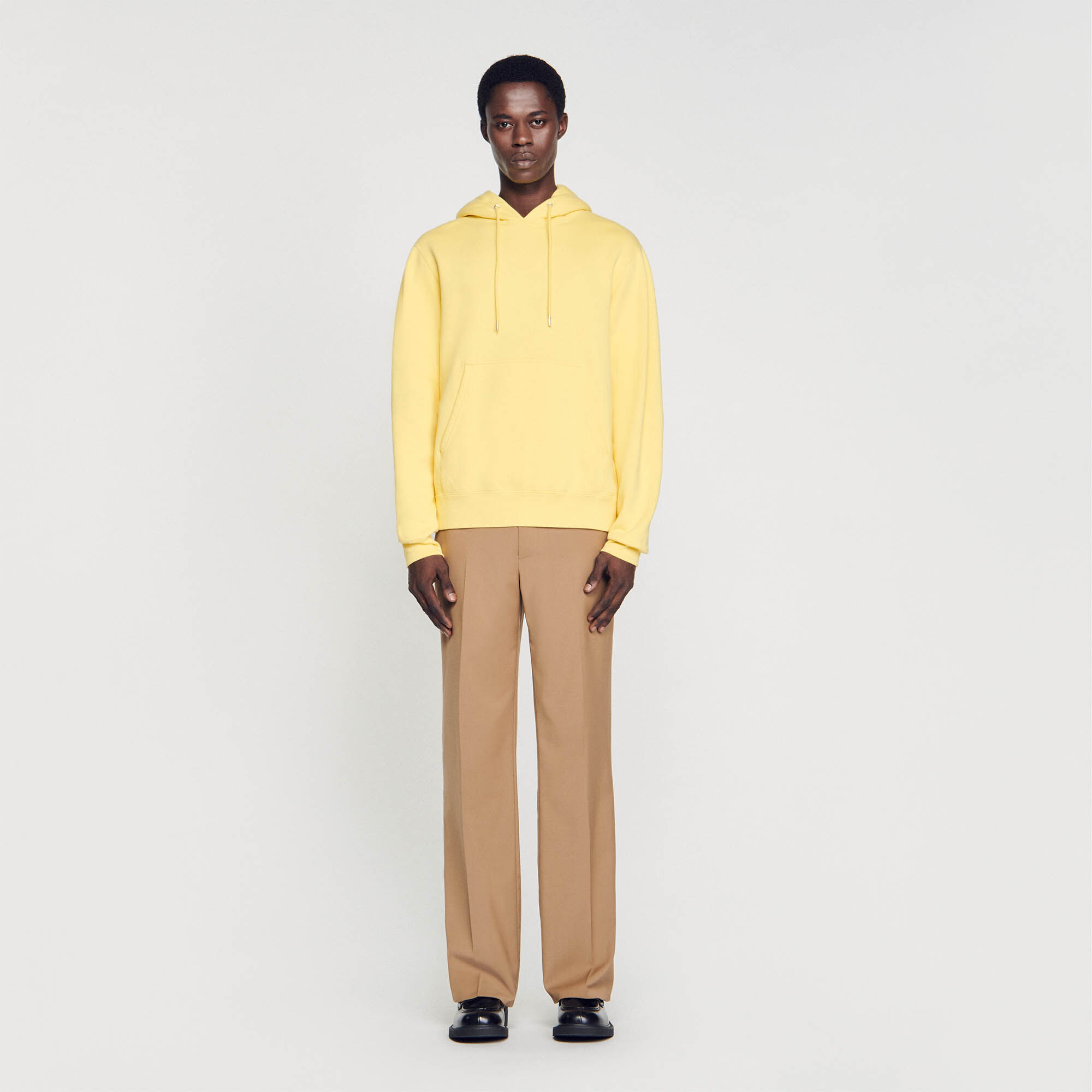 Men's organic cotton embroidered hoodie Yellow / Orange
