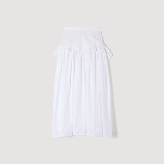 Long poplin skirt with ties