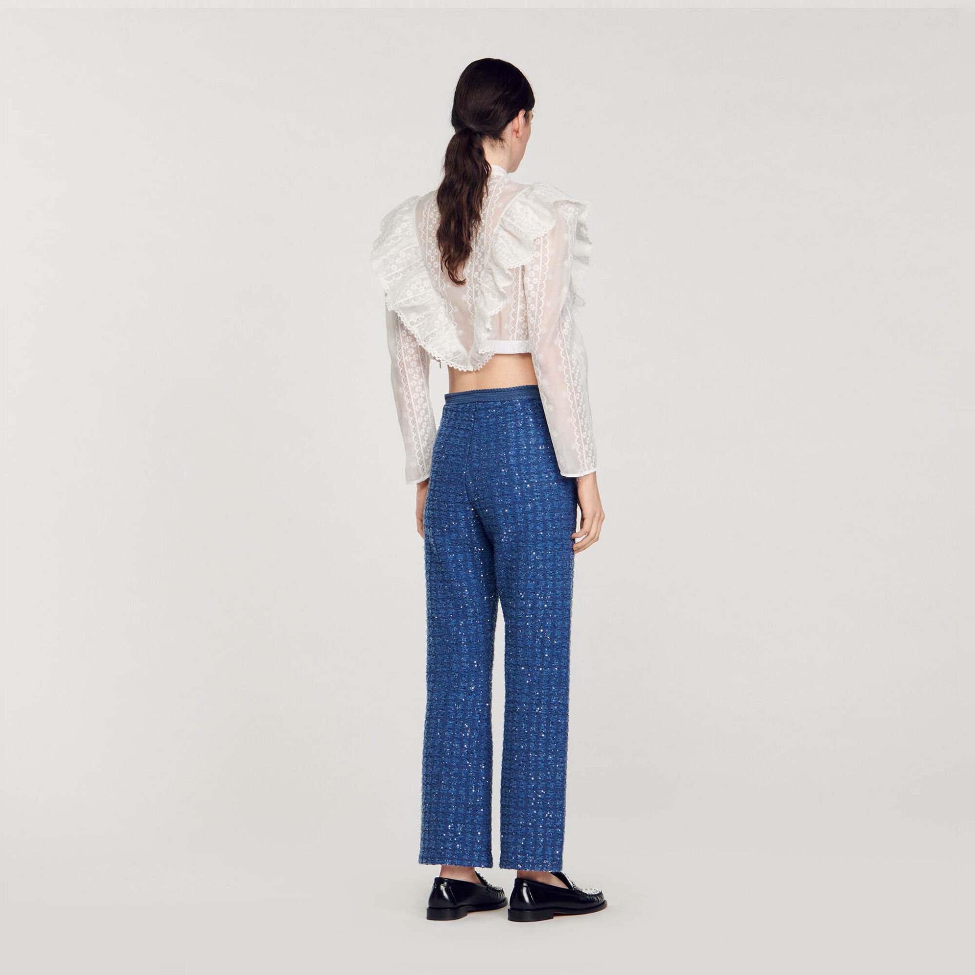 Decorative knit trousers