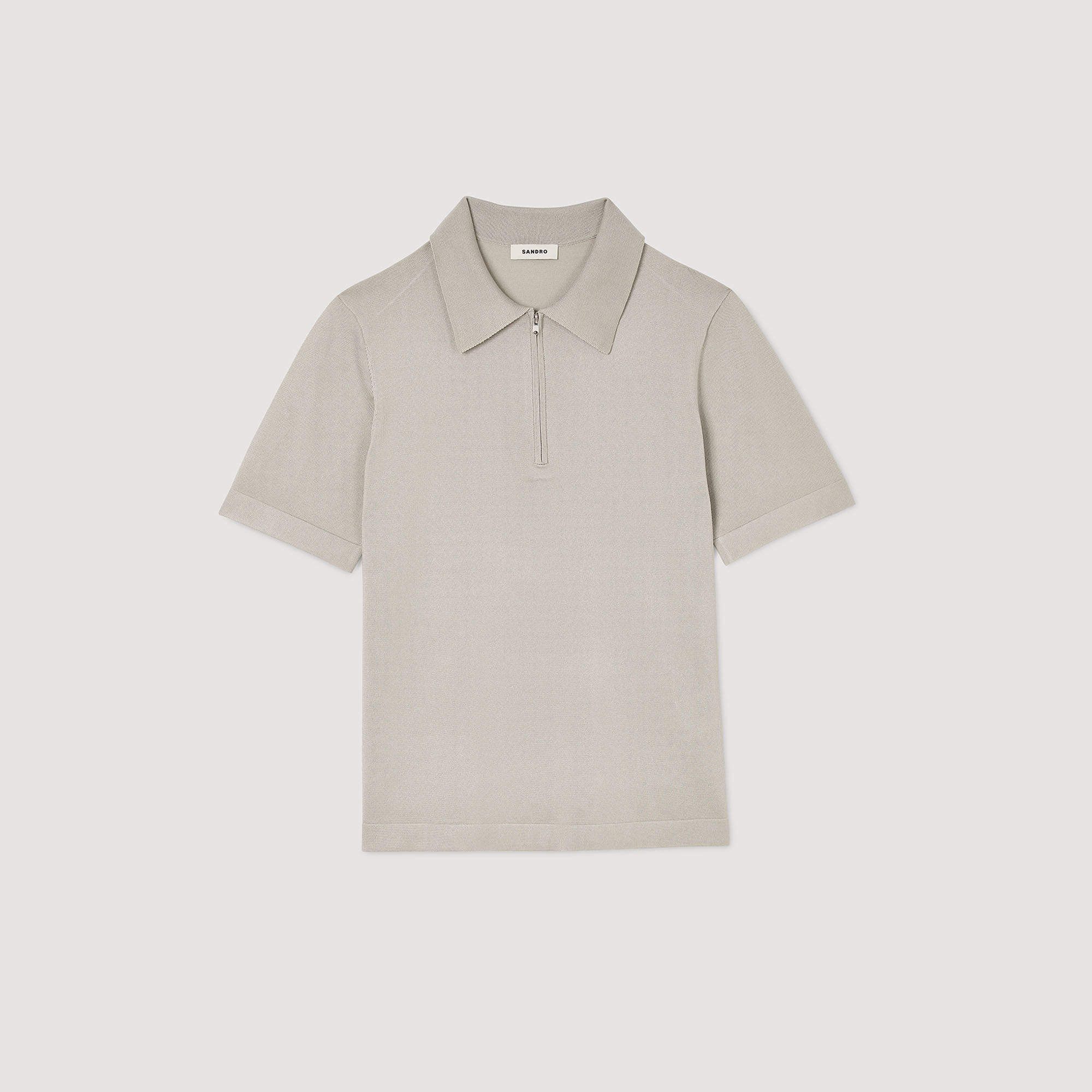 Knitted polo shirt with zip collar black / gray for Men