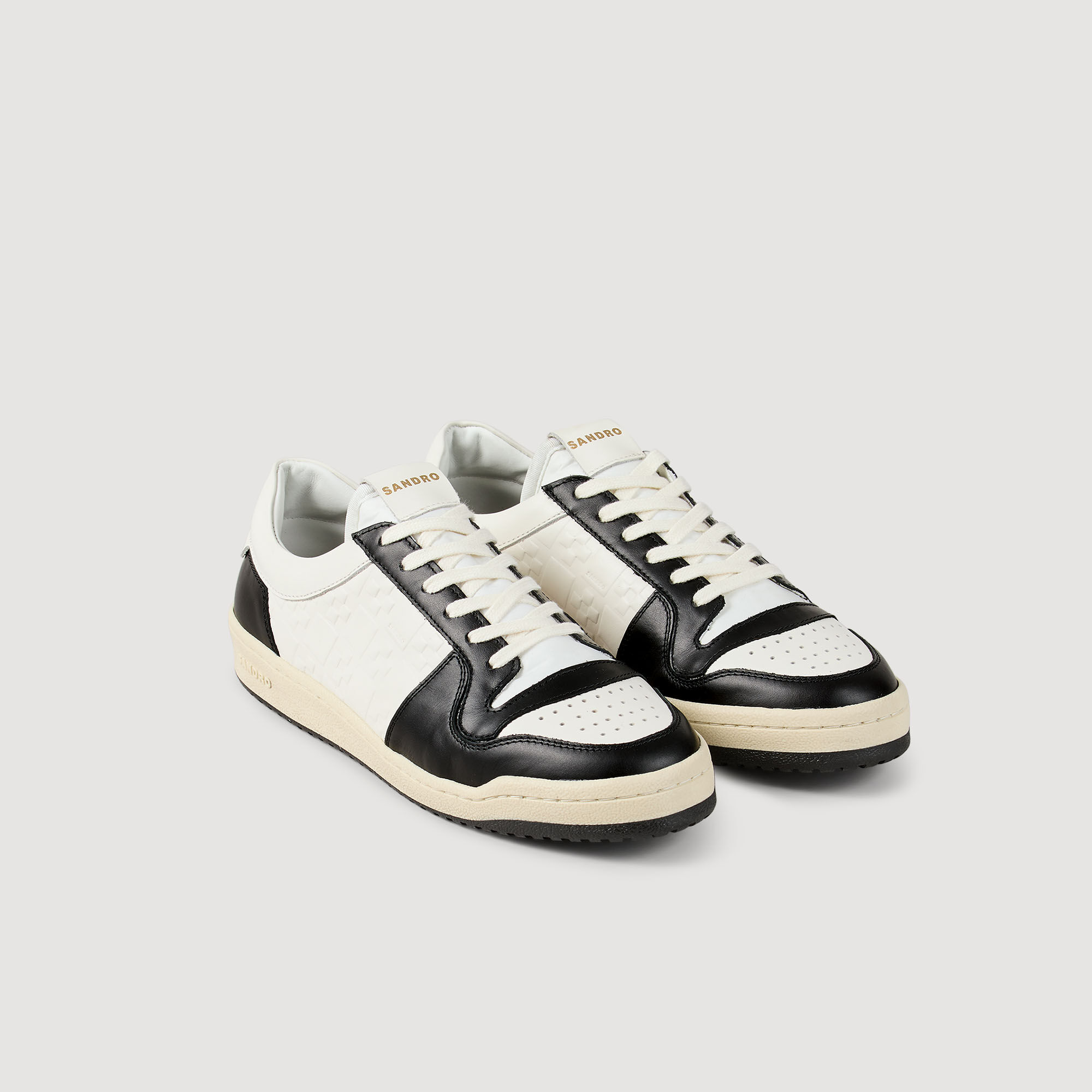 Low-top leather trainers