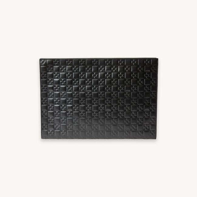 Embossed leather document case