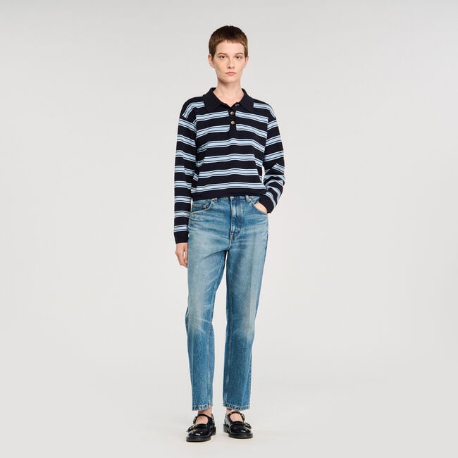 Striped polo jumper