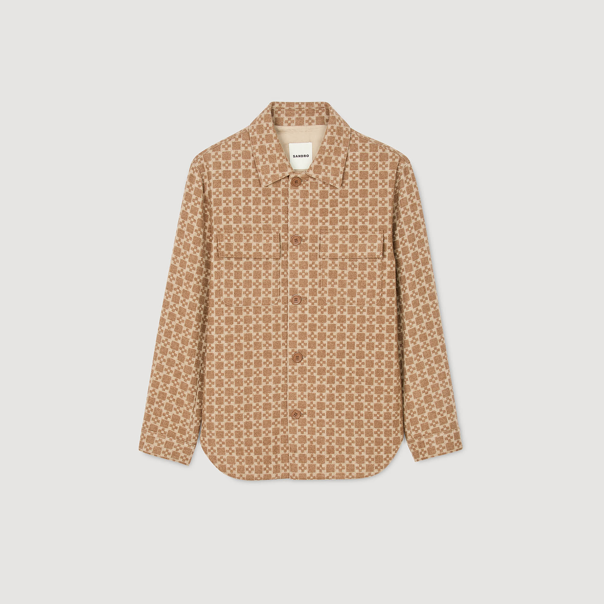 Square Cross jacquard overshirt