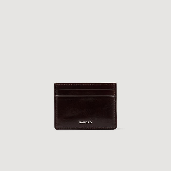 Glazed leather card holder
