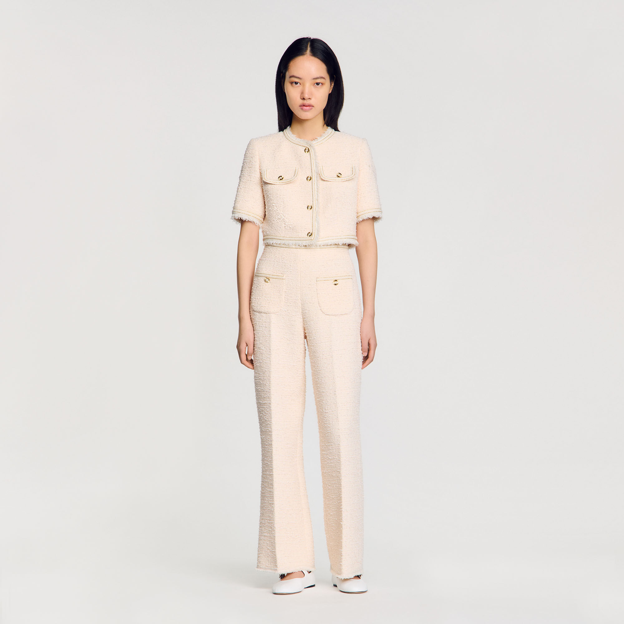 Decorative tweed trousers