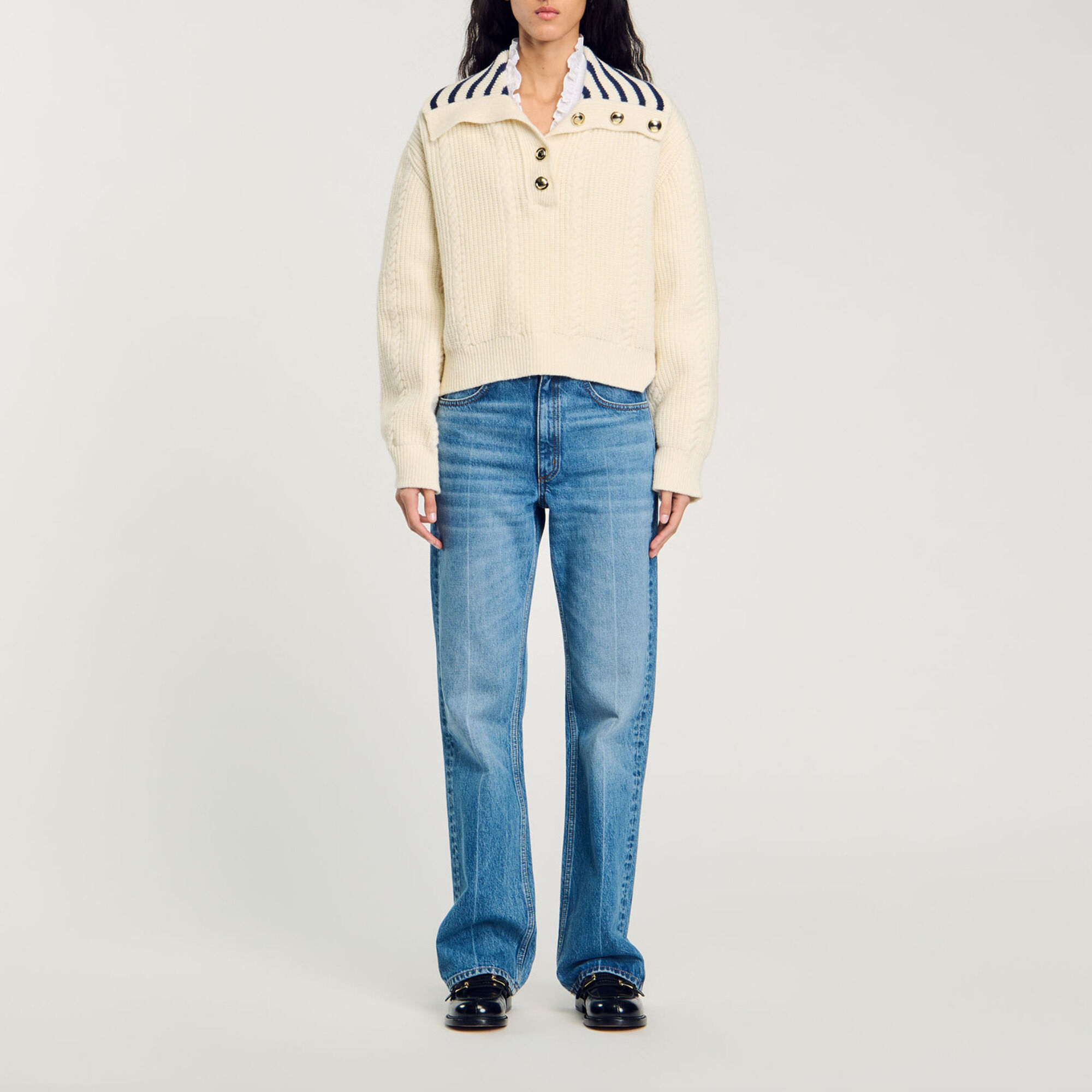 Stripy sailor-neck jumper - Women | Sandro