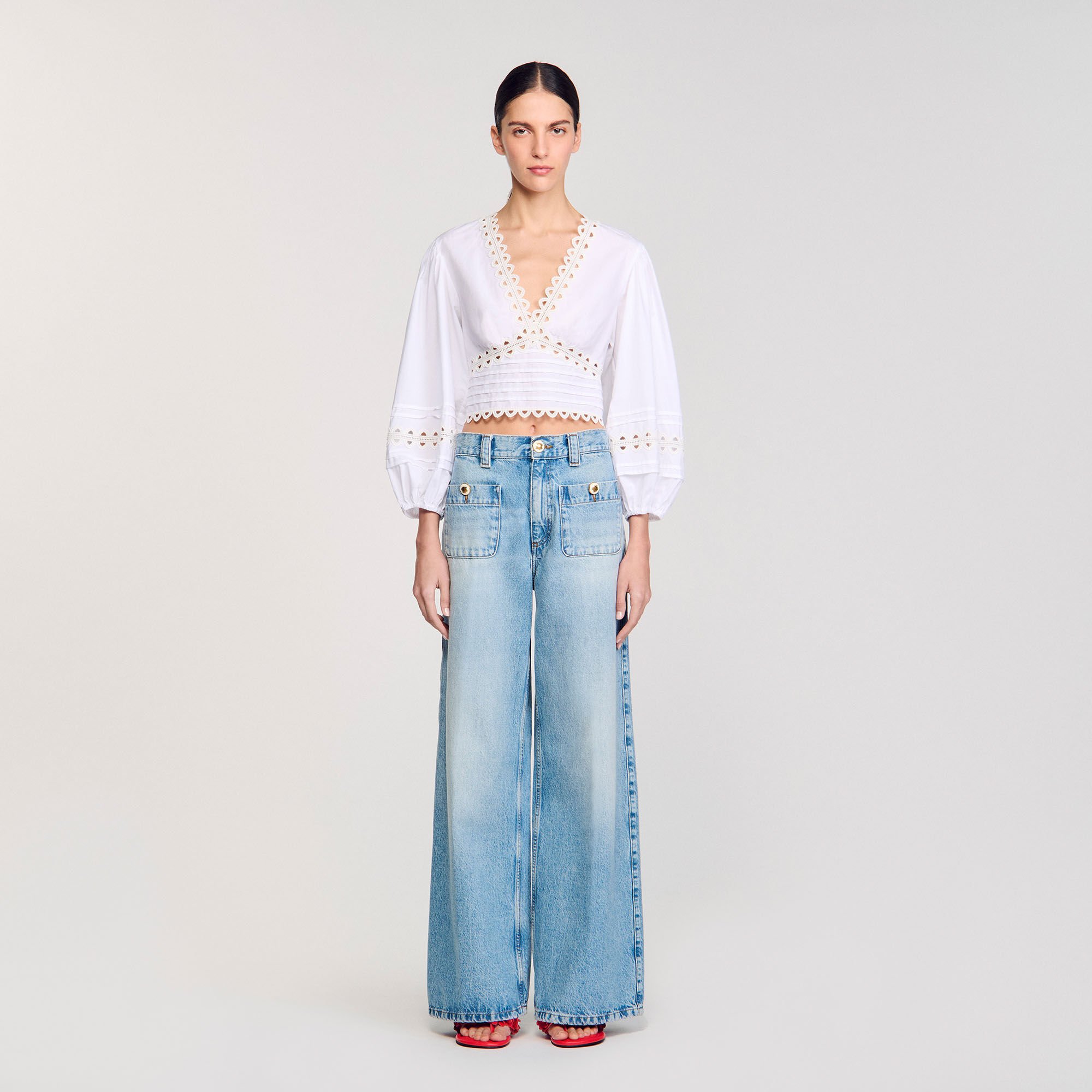 Poplin crop top