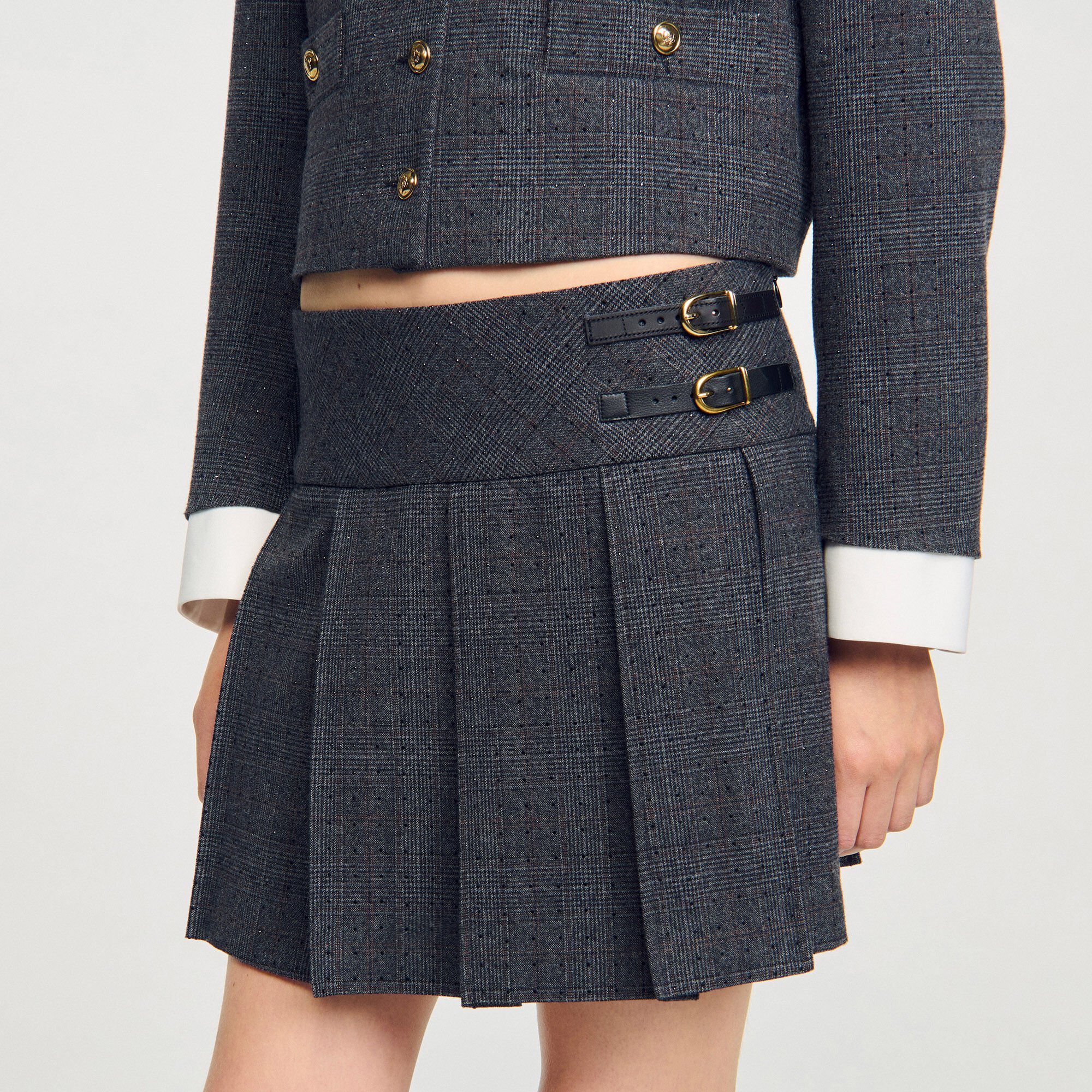 Short rhinestone suit skirt