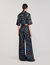 Spiral-print silk trousers