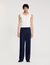 Elasticated wide-leg trousers