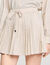 Rhinestone striped pleated skirt