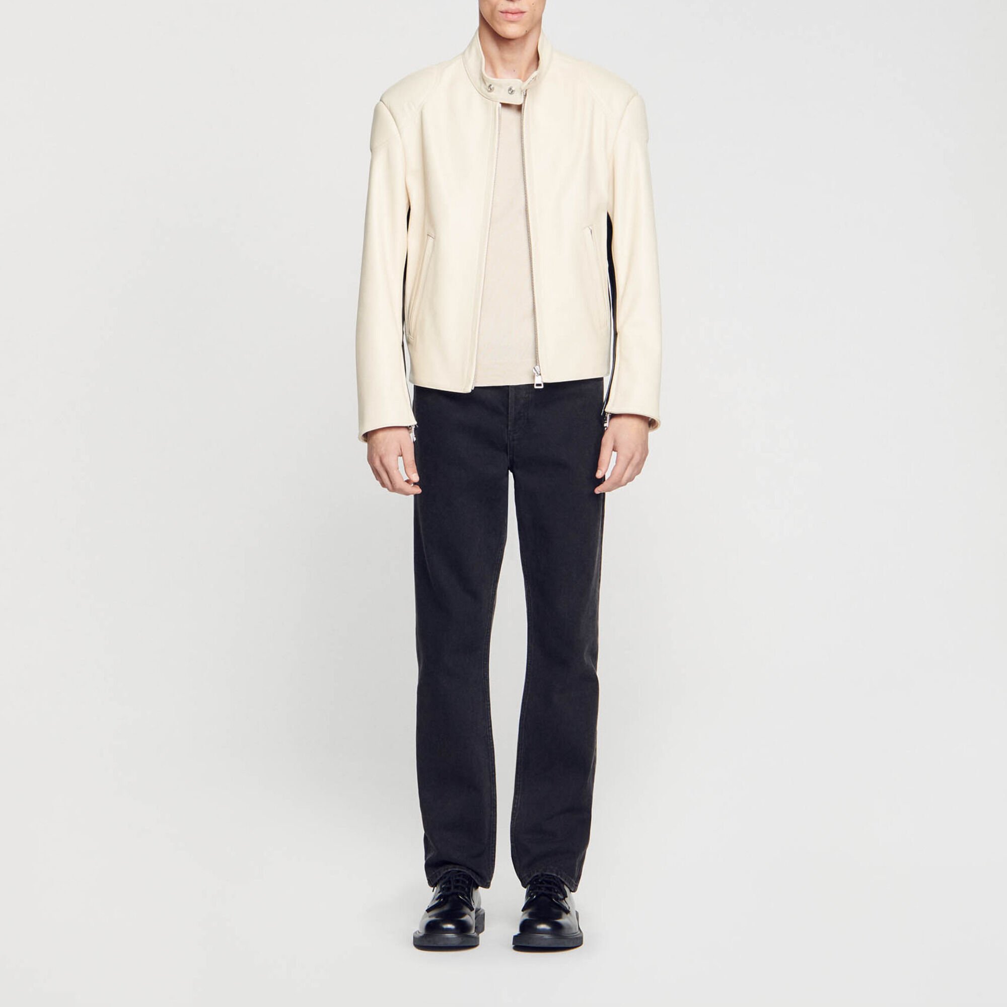 Leather biker jacket