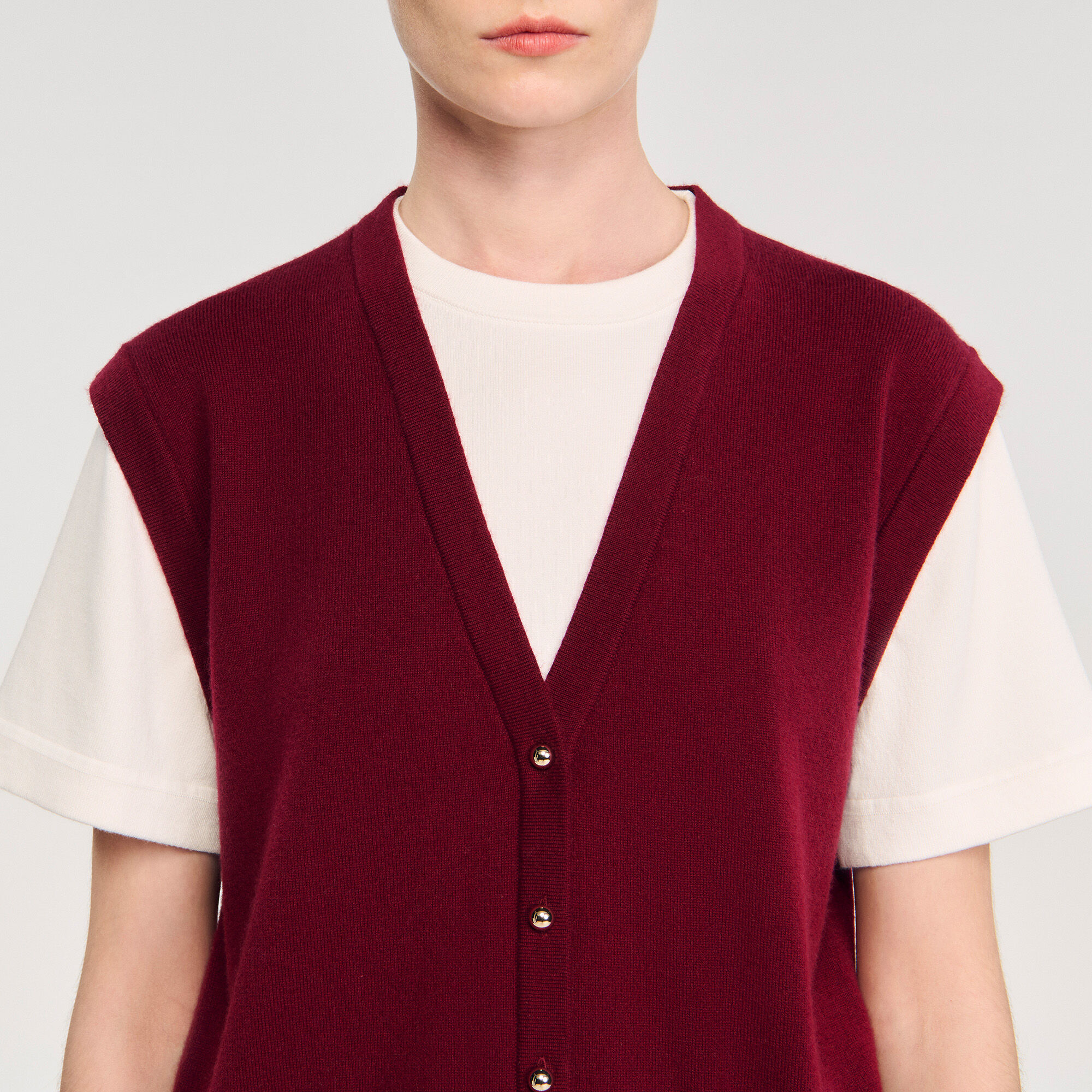 Two-tone wool and cashmere jumper