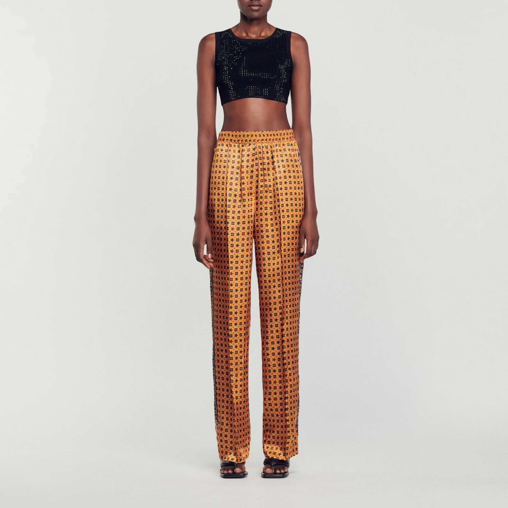 Crop top with rhinestones