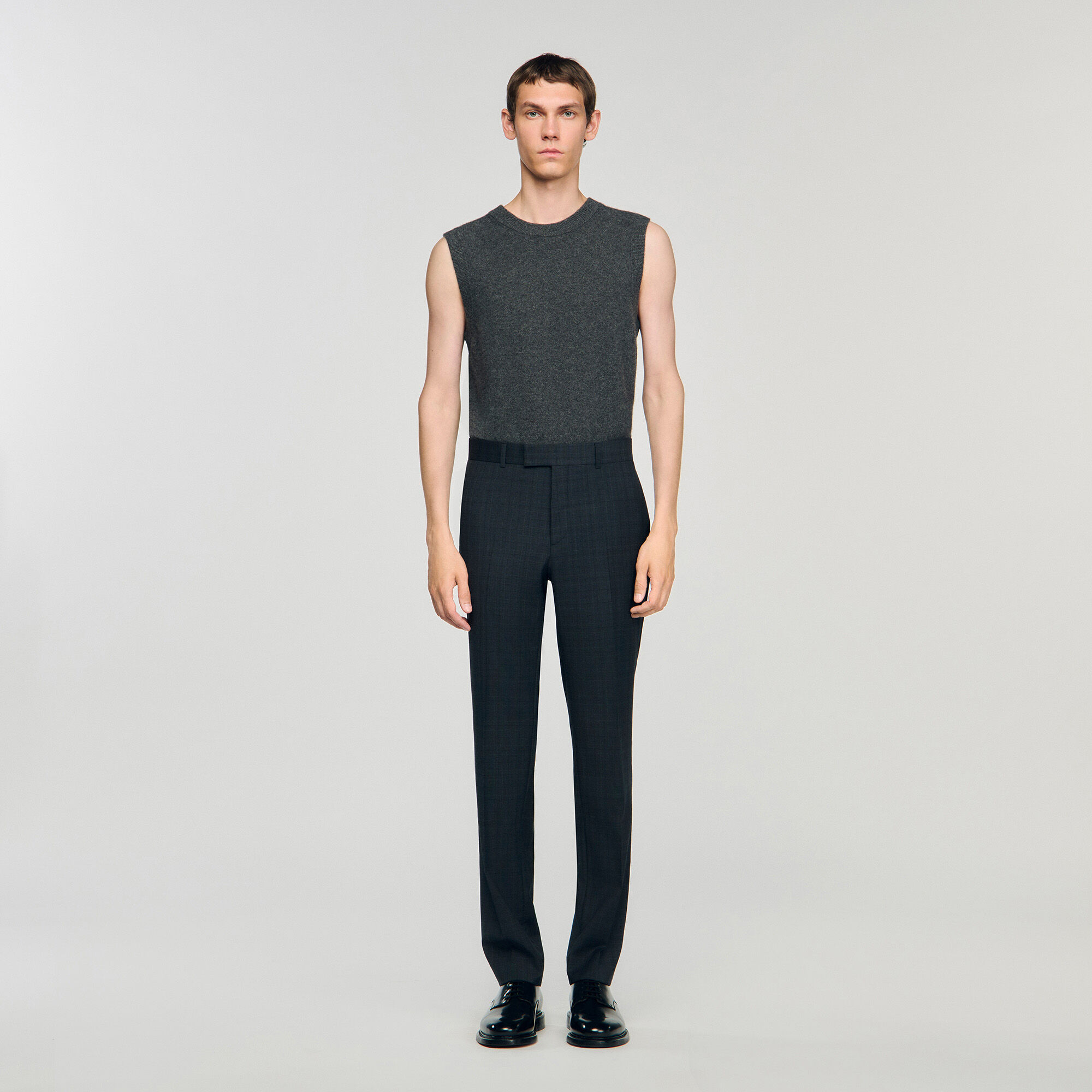 Checked wool trousers
