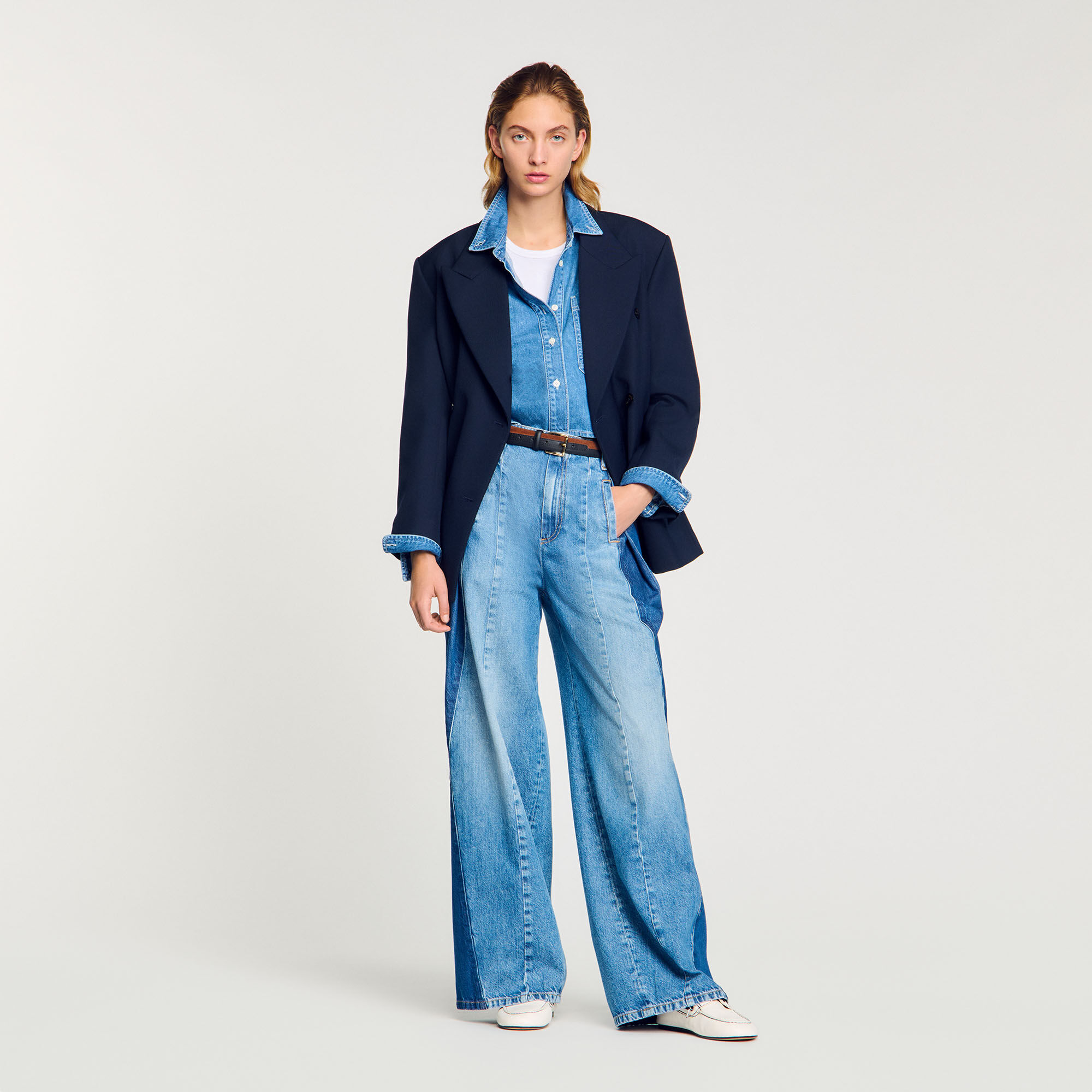 Wide-leg jeans blue For Women | Sandro Paris