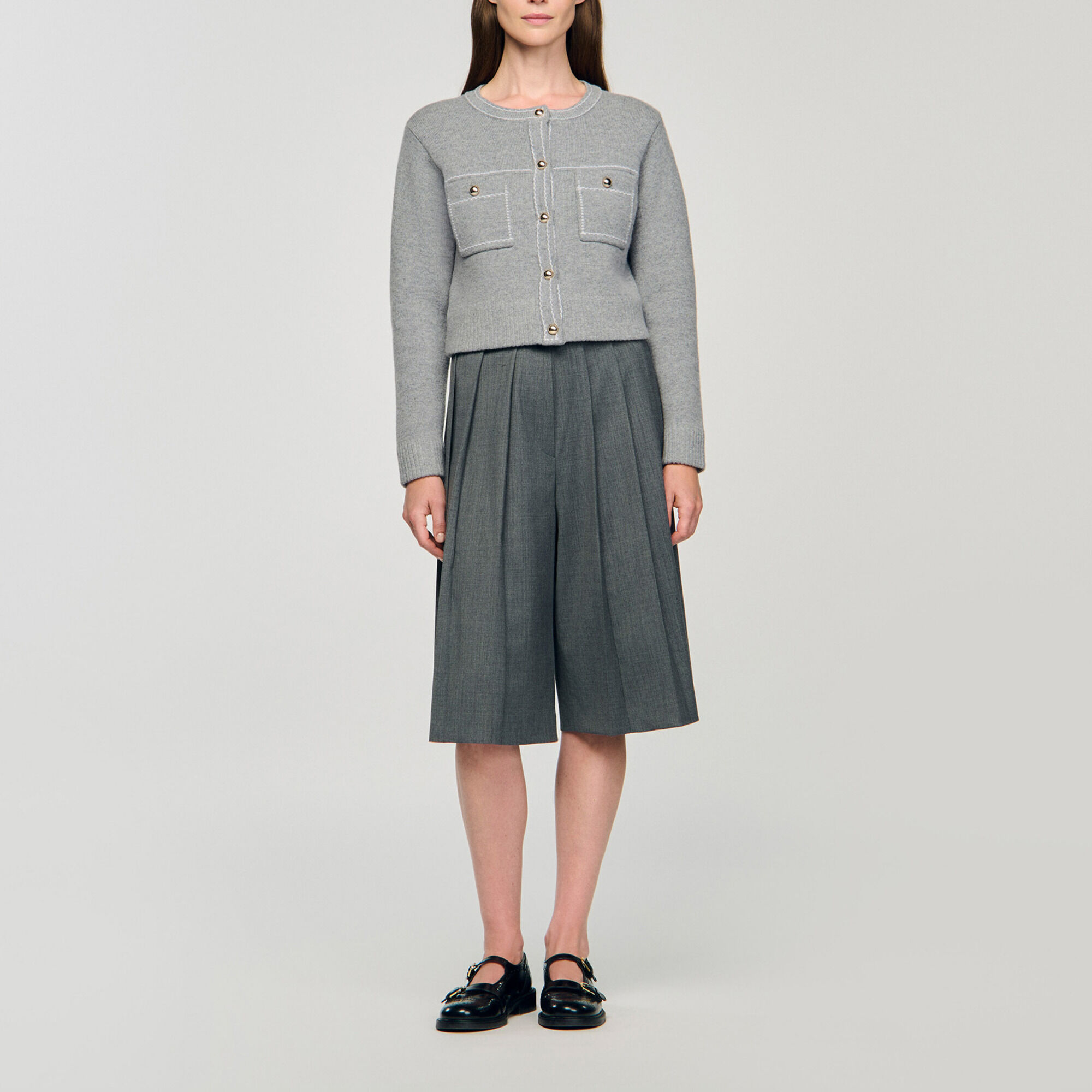 Cardigan with contrast stitching - Women | Sandro