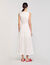 Crinkled maxi dress with bow