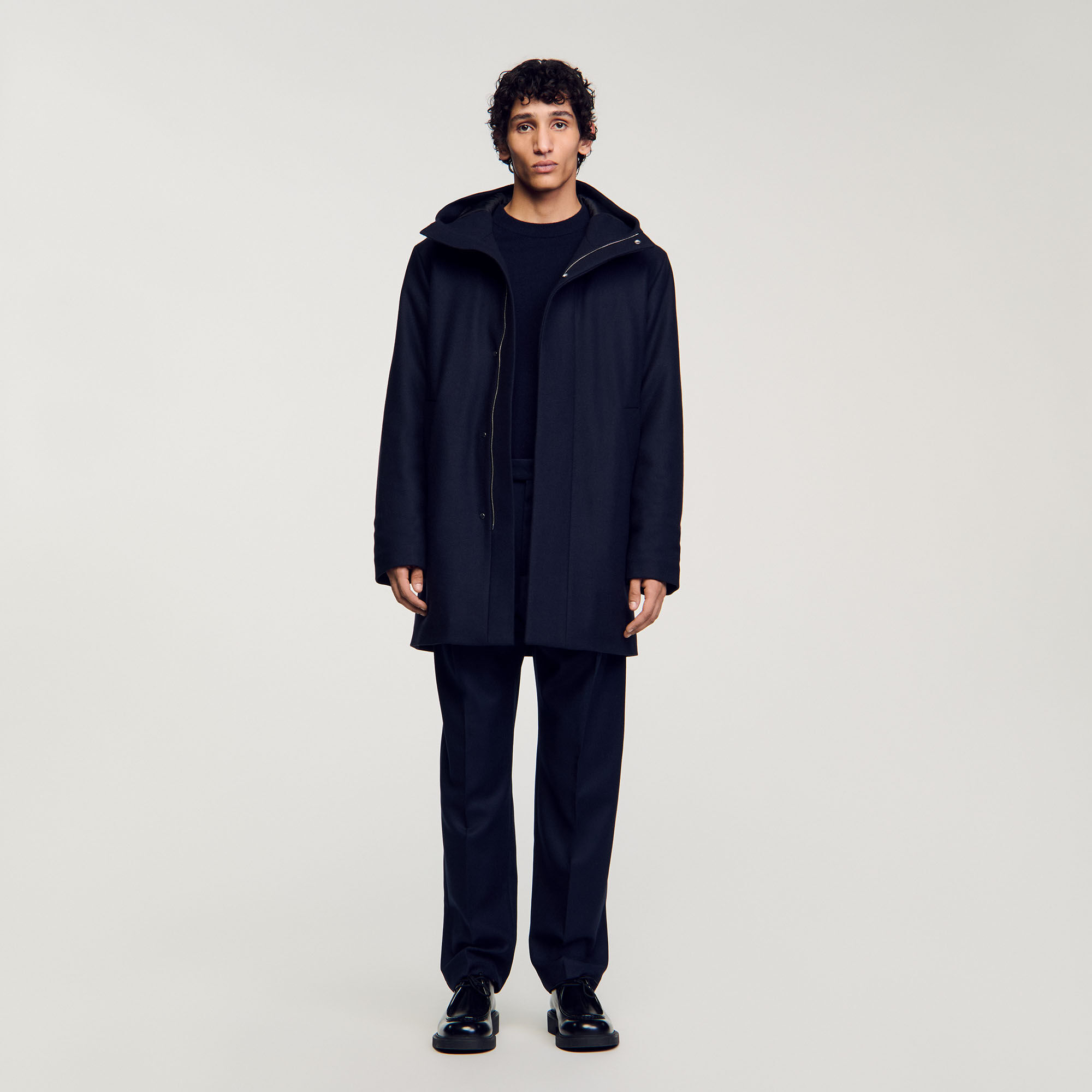 Sandro blue wool coat hot sale