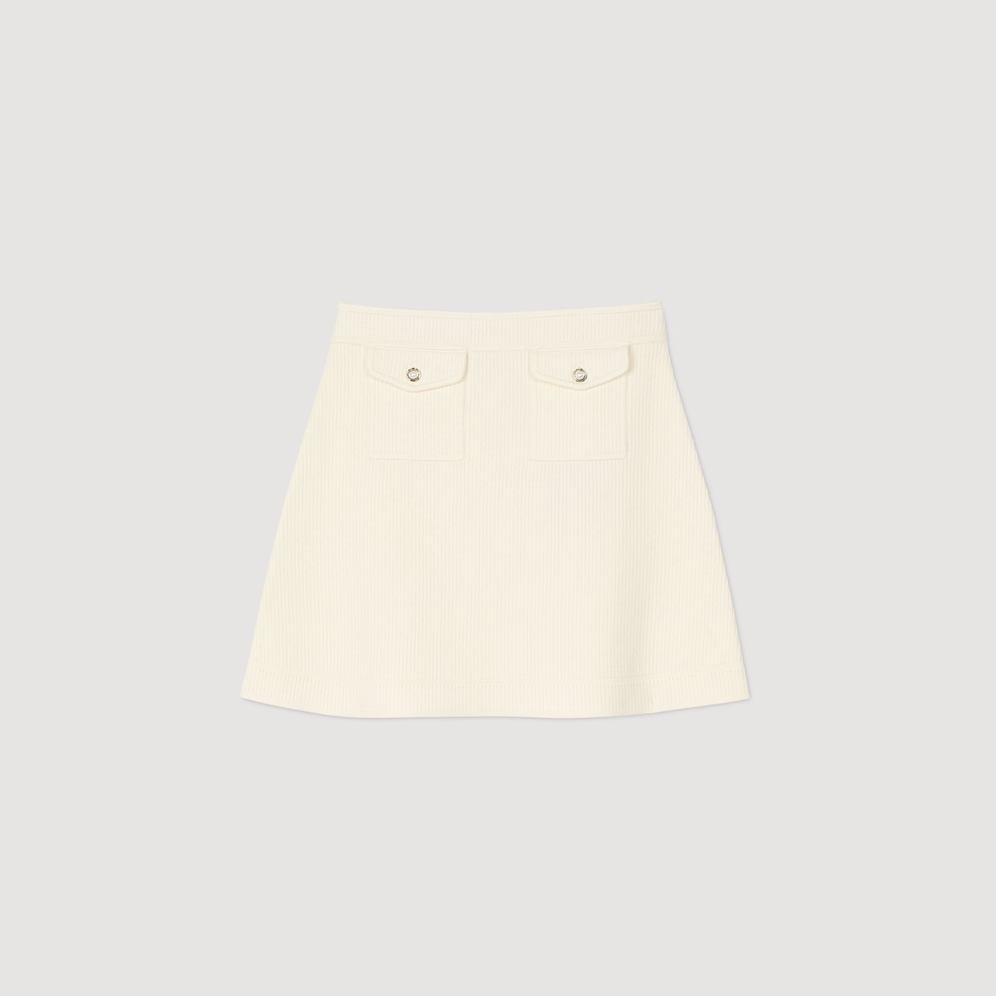 Short rib-knit skirt