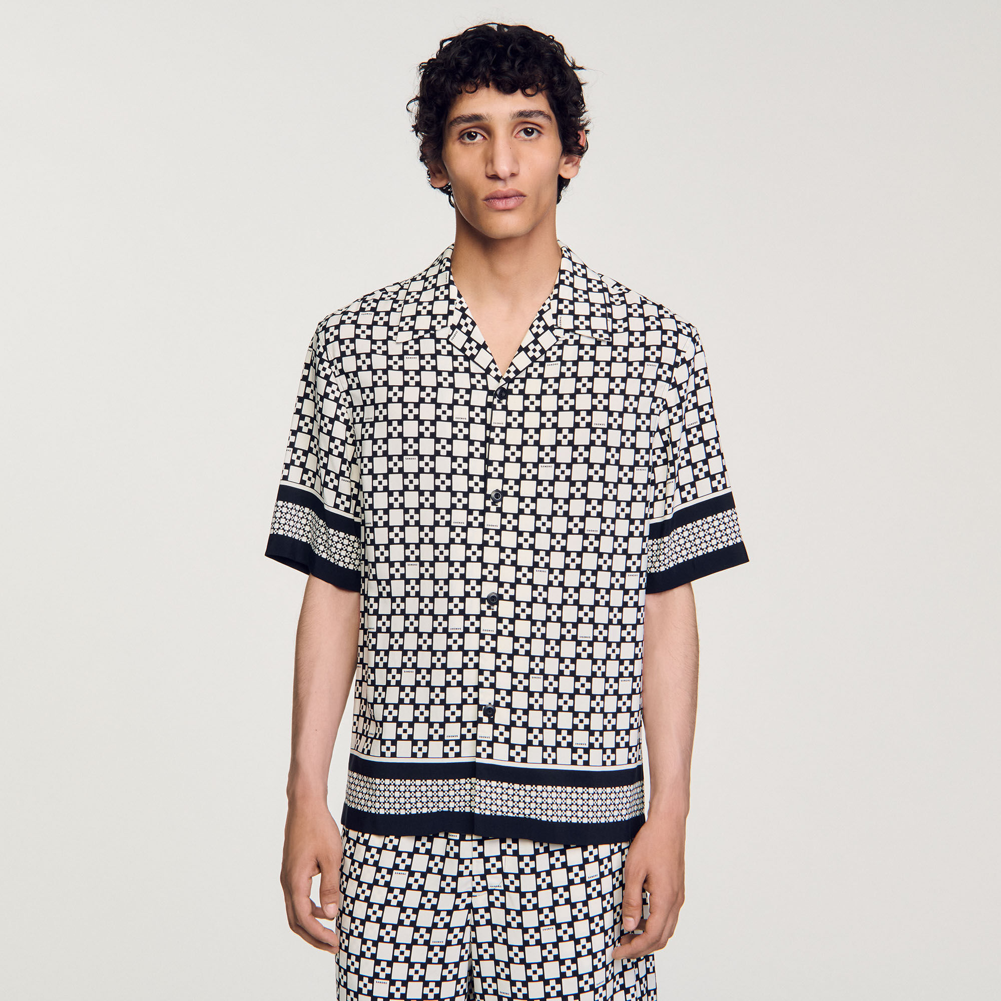 Square Cross short-sleeved shirt white / beige for Men
