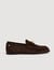 Suede loafers with clasp