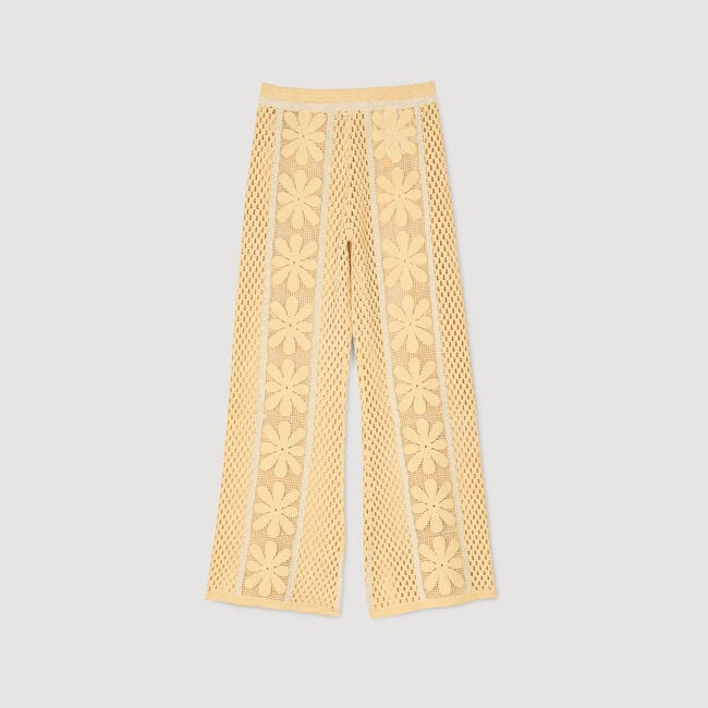 Crochet straight-leg trousers