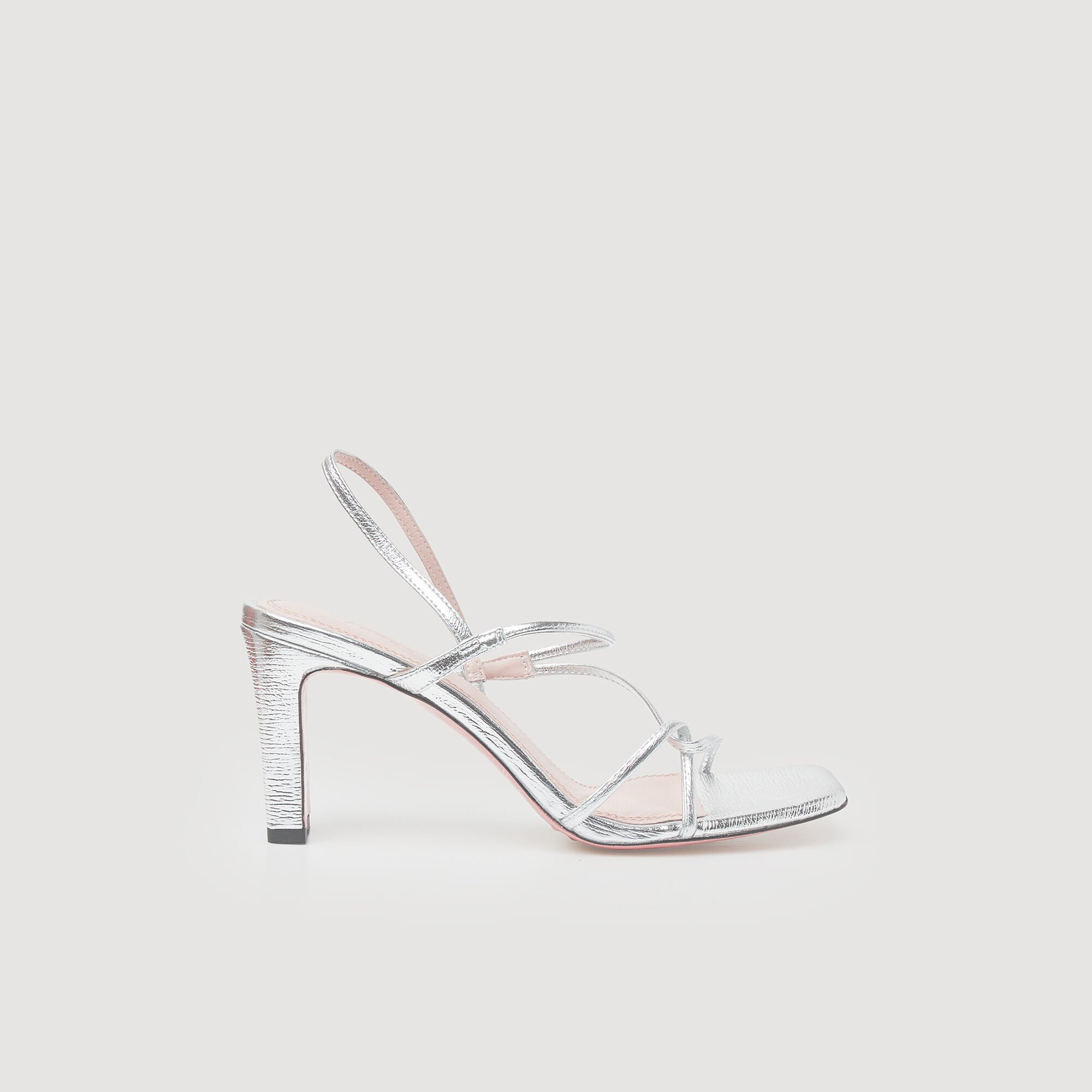 Metallic leather sandals