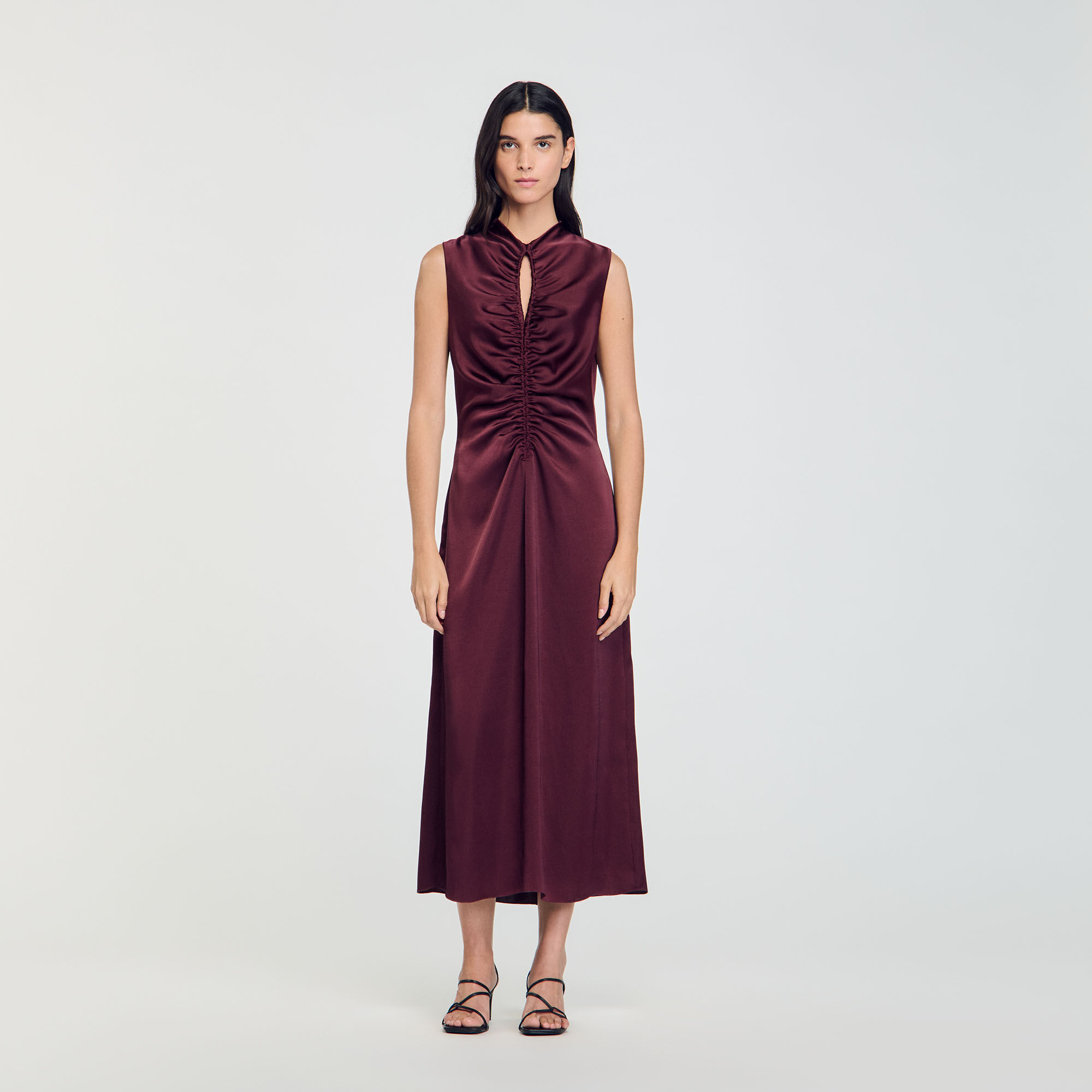 Draped satin effect dress