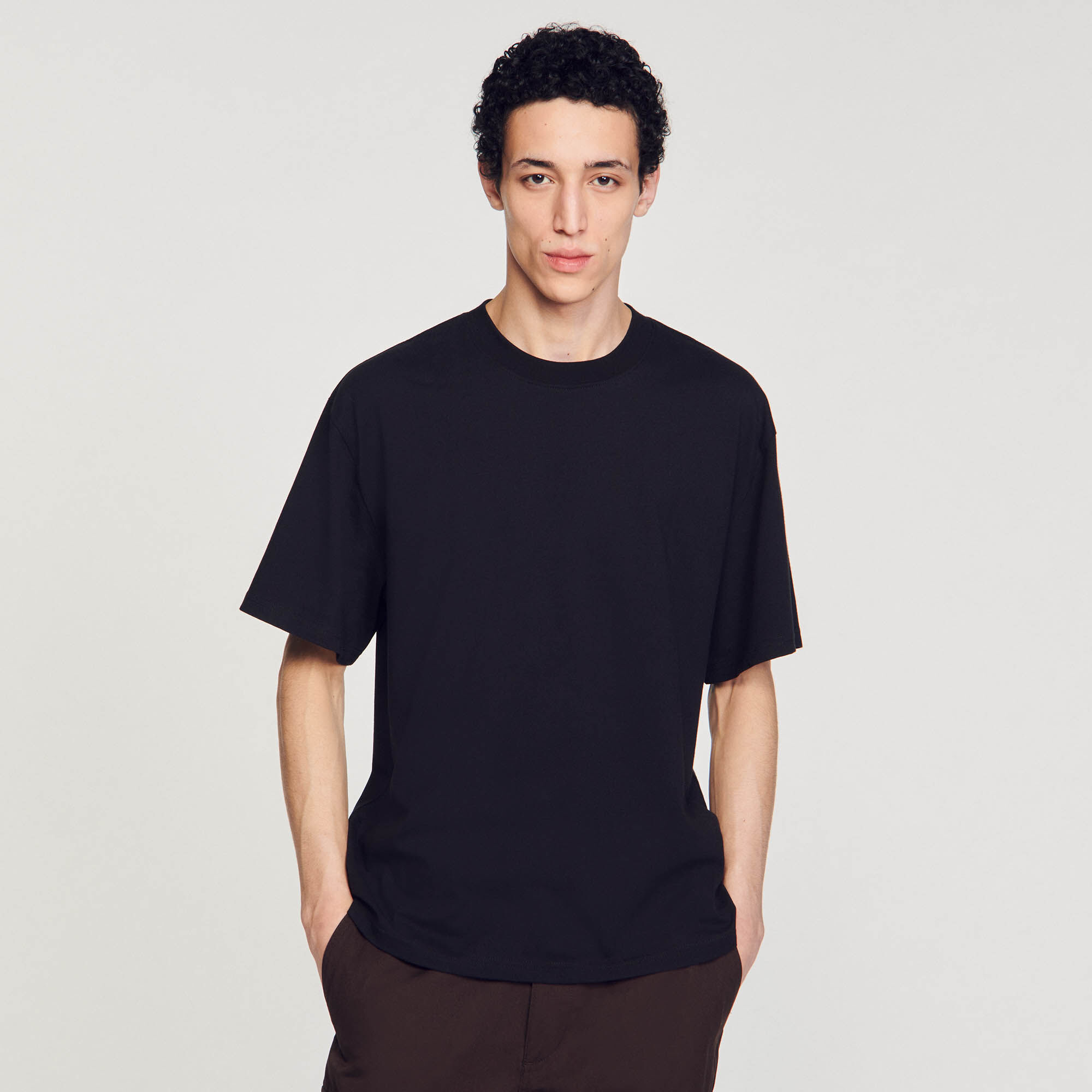 Oversized T-shirt black / gray for Men | Sandro Paris