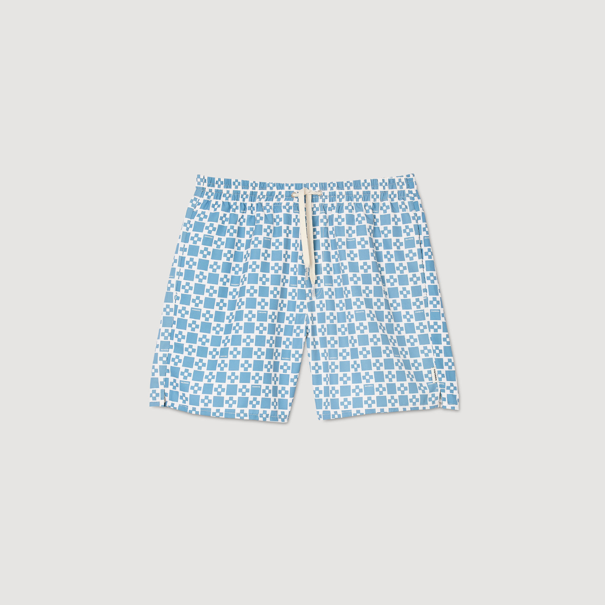 Square Cross swim shorts blue for Men | Sandro Paris