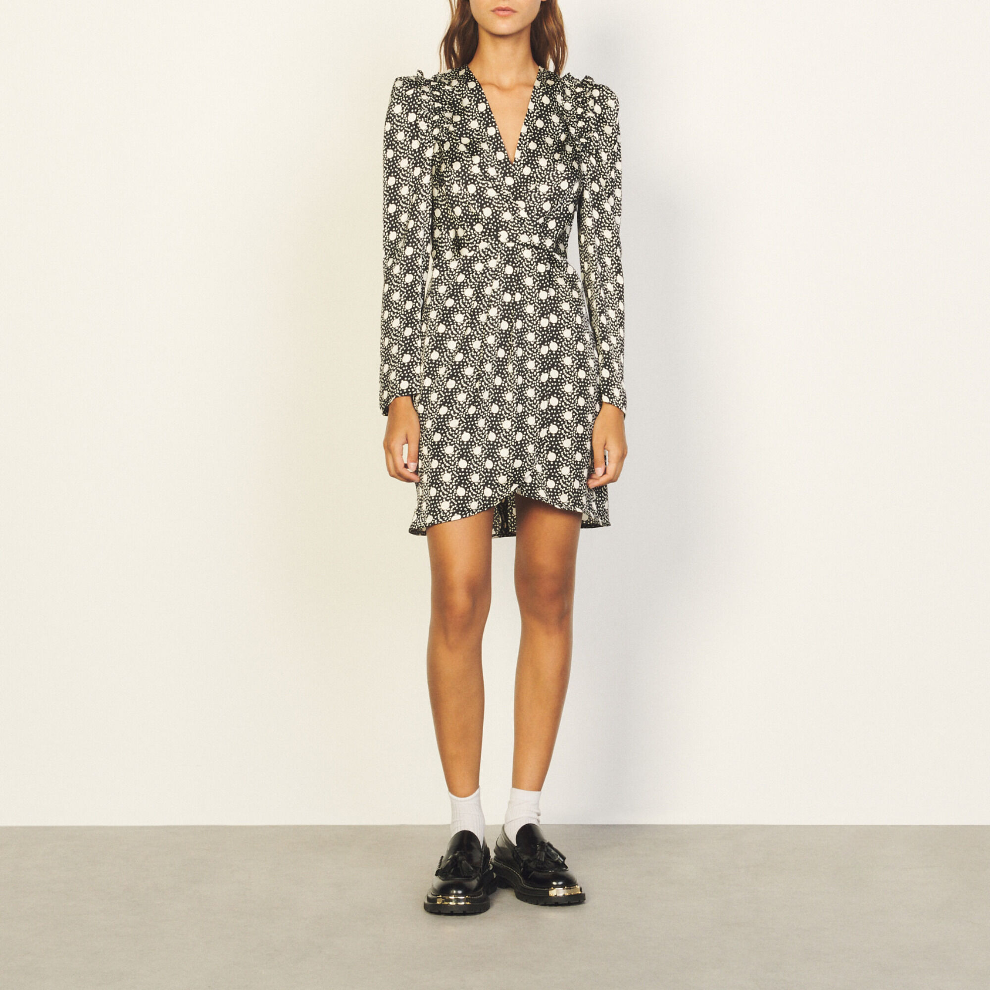 Short flowing printed dress