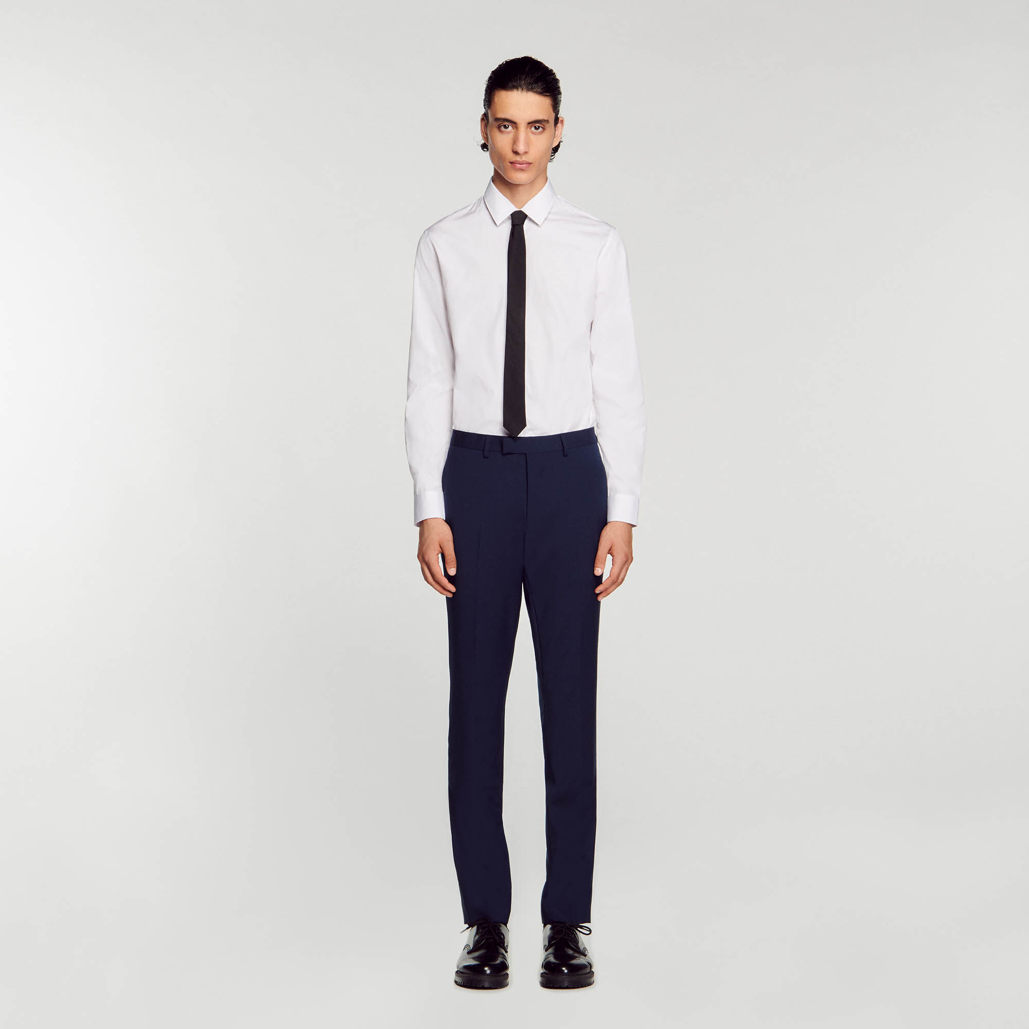 Navy suit pants in virgin wool