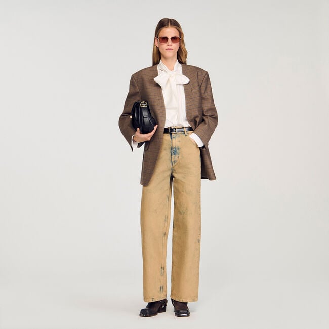 Faded wide-leg jeans