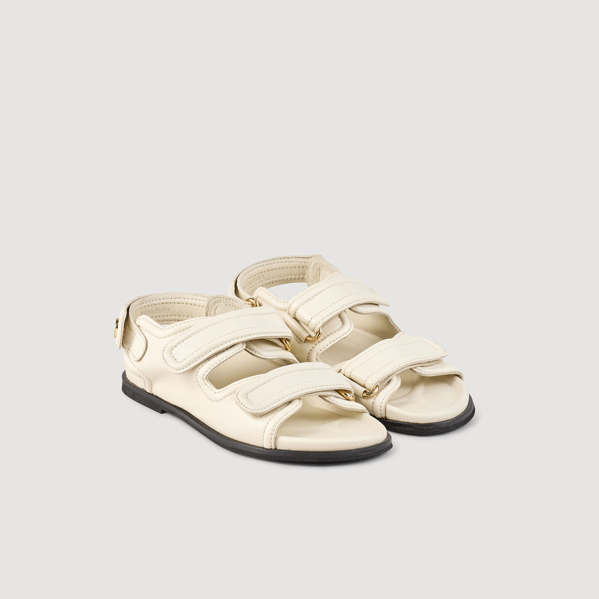Plain leather lambskin sandals