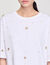 Cropped pearl bead T-shirt