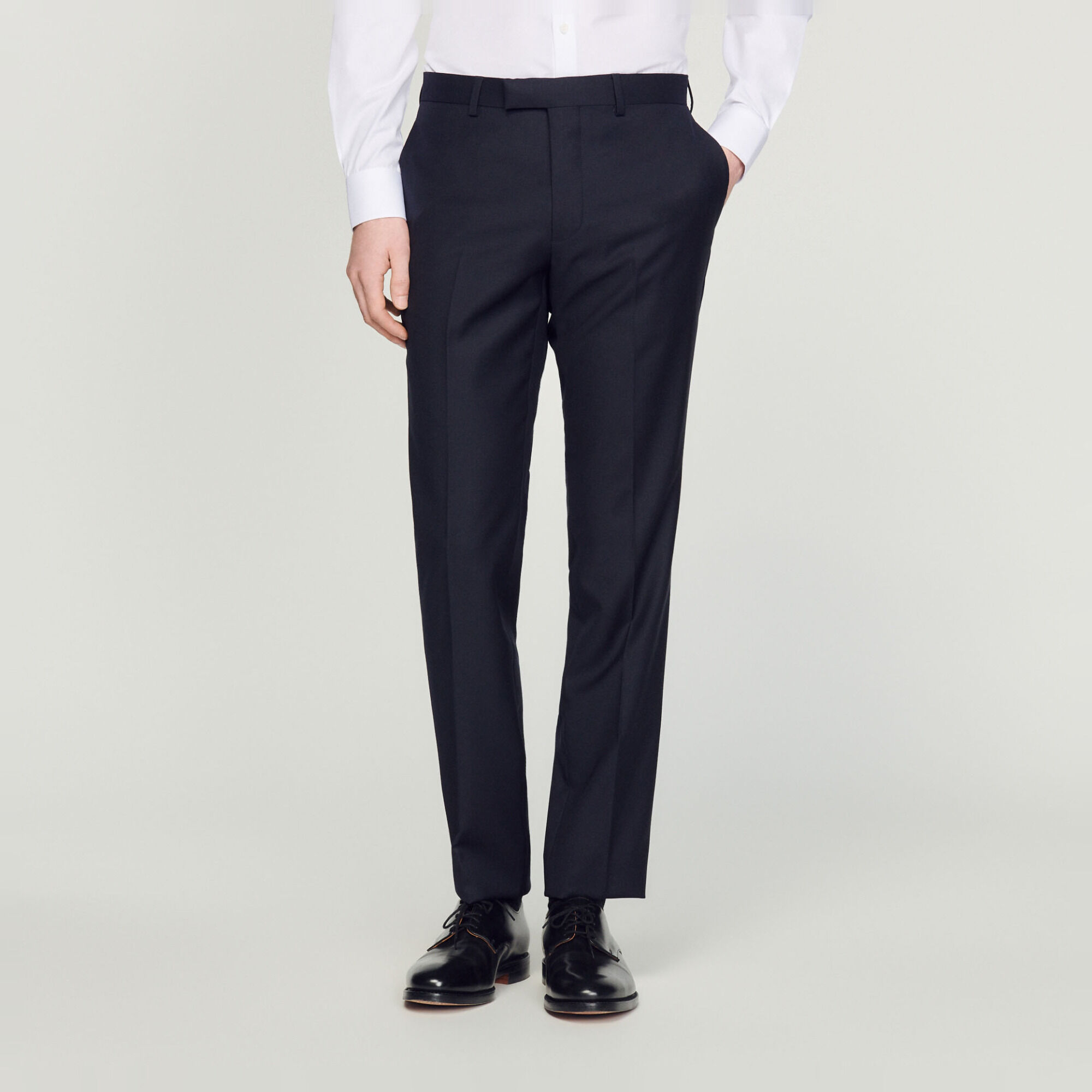 Stretch wool suit trousers