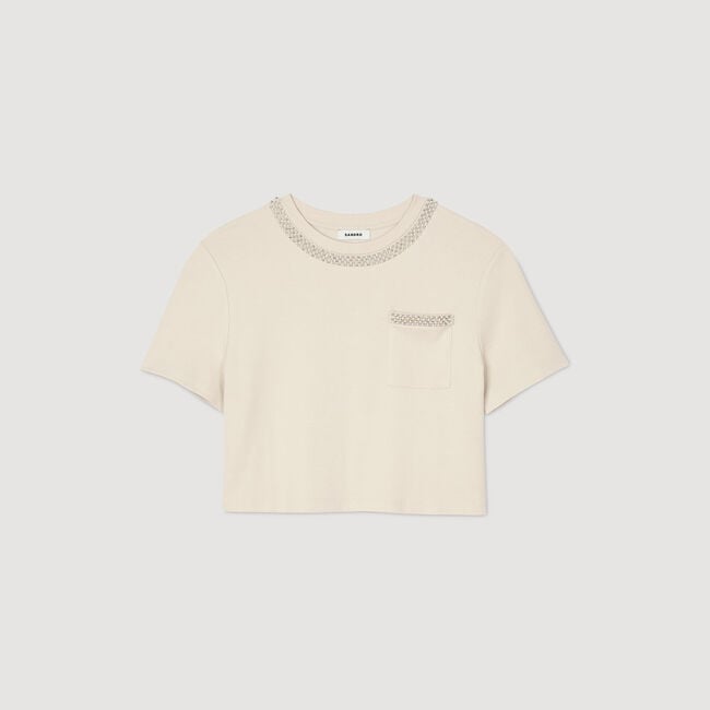 T-shirt with rhinestone details