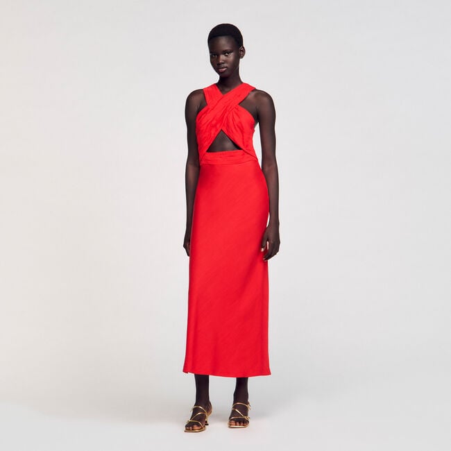 Long wraparound dress