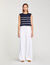 Sleeveless striped T-shirt