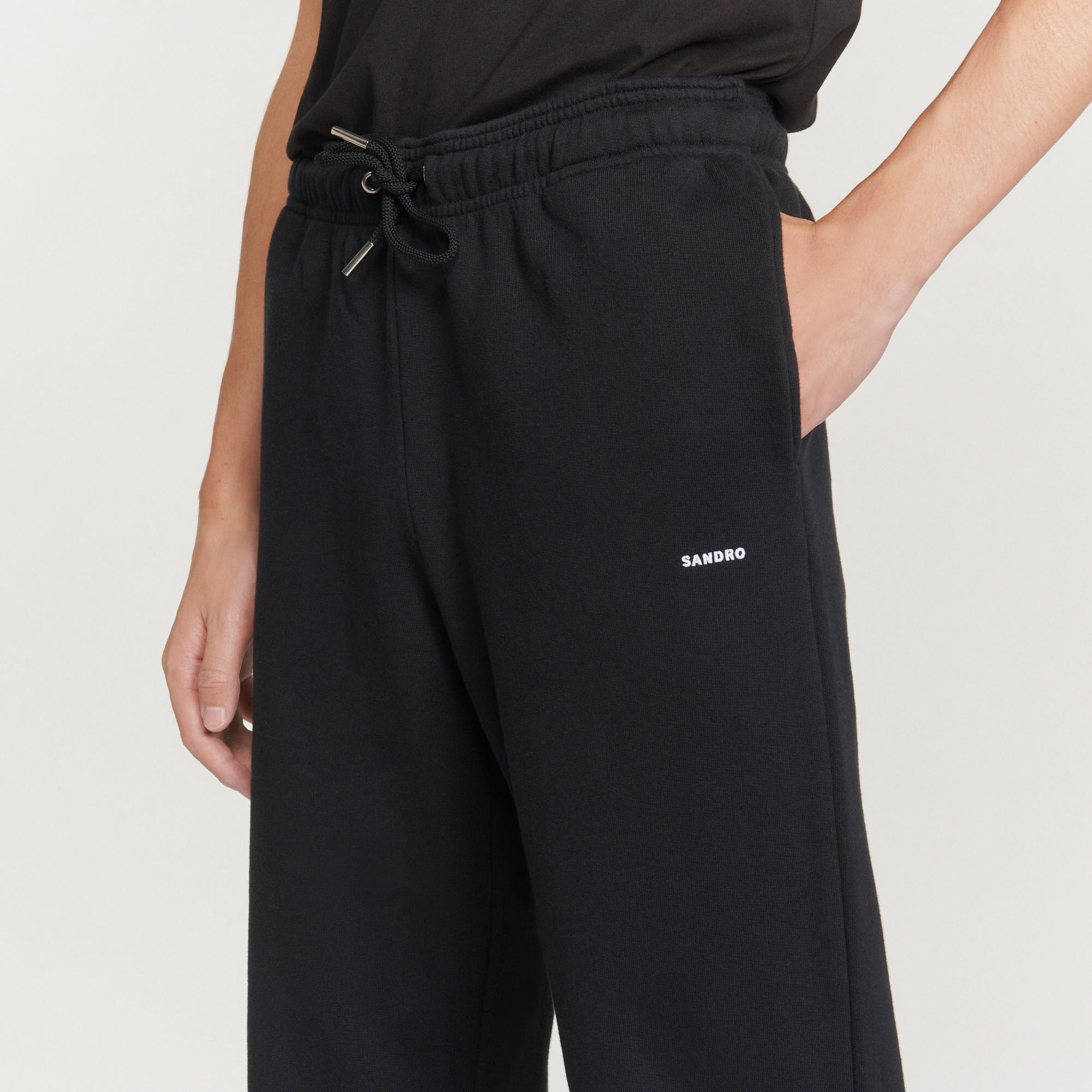 Embroidered fleece jogging bottoms