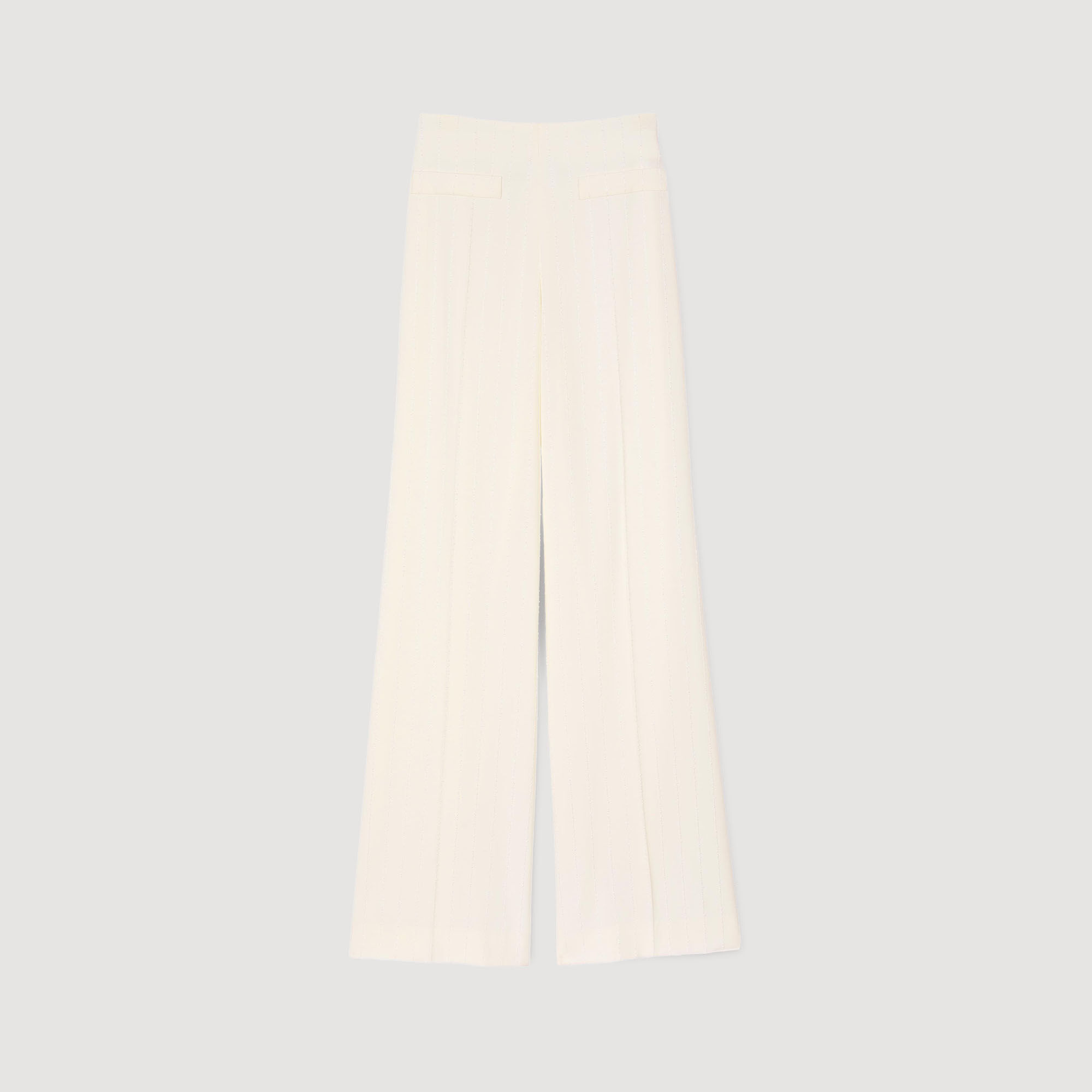 ★パリ発 sandro★ スーツ キレイめ ストレート パンツ SABLE Sequin suit trousers white / beige For Women | Sandro Paris
