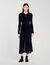 Velvet-effect knit maxi dress